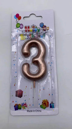 Rose Gold Birthday Candle - #3 - Party Expo
