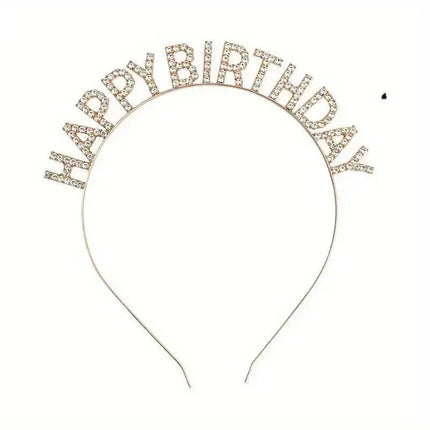 Sparkly Happy Birthday Headband - Gold - Party Expo