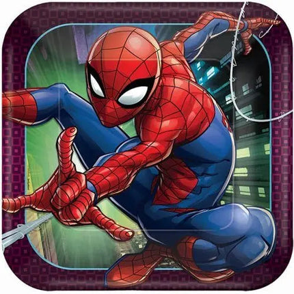 Spiderman - 9" Square Plates (8ct) Party Expo
