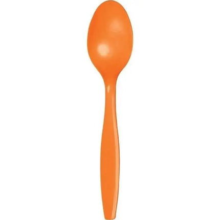 Sunkissed Orange Plastic Spoons - Party Expo