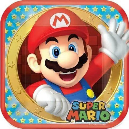 Super Mario - 9" Square Dinner Plates (8ct) Party Expo