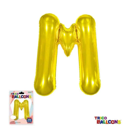 Super Shape Letter M Gold Mylar Balloon Party Expo