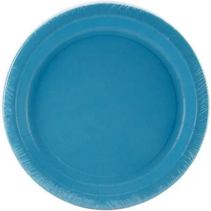 Touch of Color - 9" Premium Strength Dinner Plates - Bermuda Blue Turquoise Party Expo