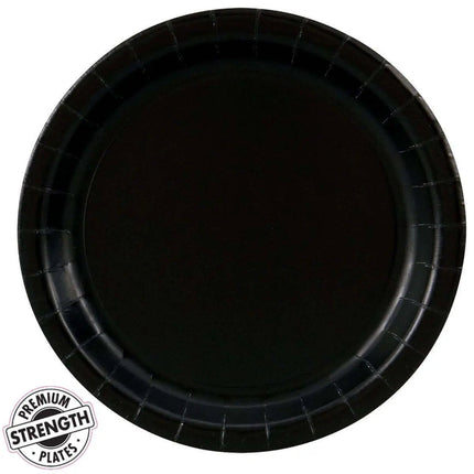 Touch of Color - 9" Premium Strength Dinner Plates - Black Velvet Party Expo