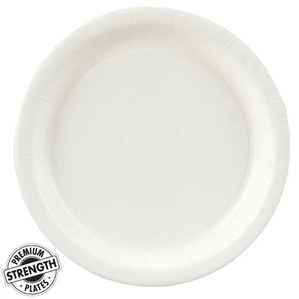 Touch of Color - 9" Premium Strength Dinner Plates - White Party Expo