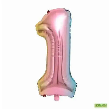 Trico - 34" Number '1' Mylar Balloon - Rainbow Party Expo