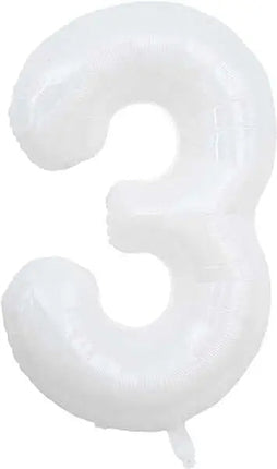 Trico - 34" Number '3' Mylar Balloon - White Party Expo