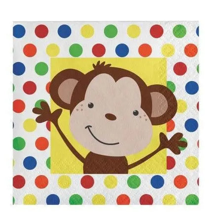 Value Fun Monkey Beverage Napkins - Party Expo