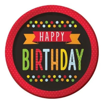 Value Polka Dot Birthday 9" Plates Party Expo