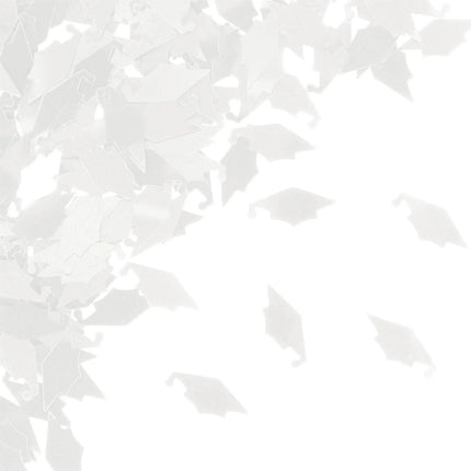 White Mortarboards Graduation Confetti (1ct) - Party Expo