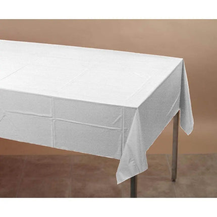 White Tis-Ply Tablecover 54x108 - Party Expo