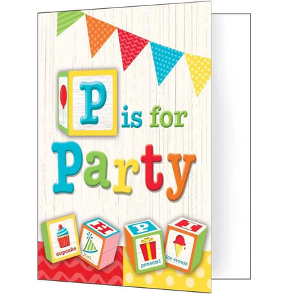 ABC Block Birthday Invite - Party Expo