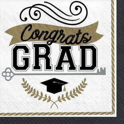 Achievement Is Key Graduation Beverage Napkins (100ct) - Party Expo