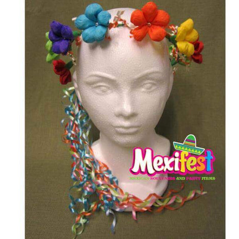 Adult Paper Flower Halos - Multicolor - SKU:FF-100 - UPC:750227170627 - Party Expo