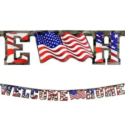 American Heros Welcome Home Letter Banner - Party Expo