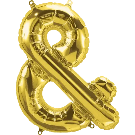 Anagram - 16" Ampersand Sign Mylar Balloon - Gold Party Expo