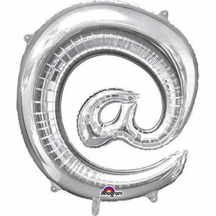 Anagram - 16" At Sign Mylar Balloon - Silver Party Expo