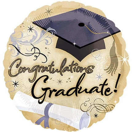 Anagram - 18" 'Congratulations Graduate' Fancy Grad Mylar Balloon - Gold & Silver Party Expo