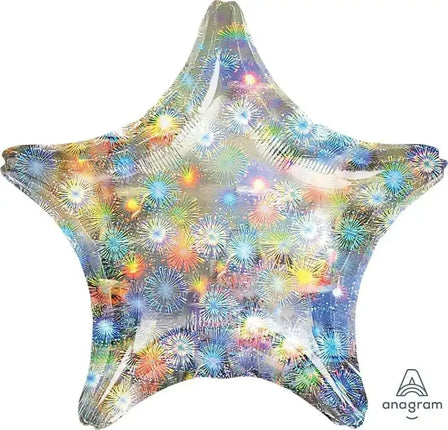 Anagram - 18" Holographic Fireworks Star Mylar Balloon #442 Party Expo