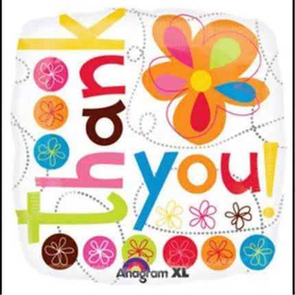 Anagram - 18" Thank You Colorful Flowers Mylar Balloon #164 Party Expo