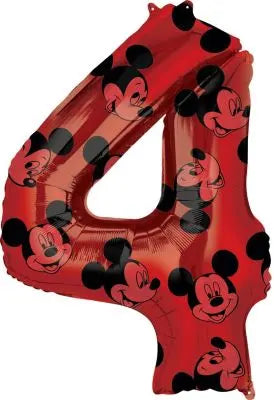 Anagram - 26" Mickey Mouse Forever Red Number '4' Mylar Balloon Party Expo