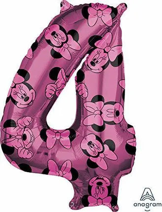 Anagram - 26" Minnie Mouse Forever Pink Number '4' Mylar Balloon Party Expo