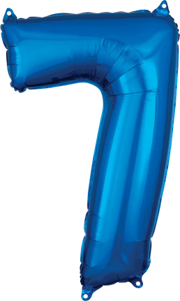 Anagram - 26" Number '7' Mylar Balloon - Blue Party Expo