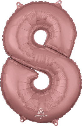 Anagram - 26" Number '8' Mylar Balloon - Rose Gold Party Expo