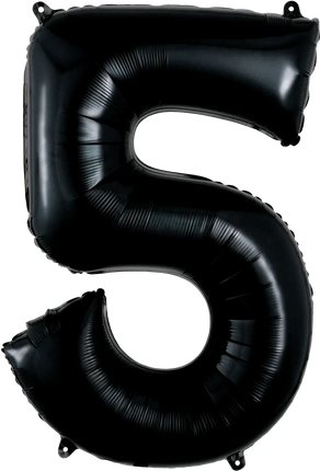 Anagram - 33" Number '5' Mylar Balloon - Black Party Expo
