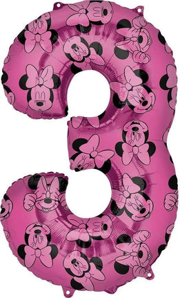 Anagram - 34" Minnie Mouse Forever Pink Number '3' Mylar Balloon Party Expo