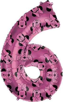 Anagram - 34" Minnie Mouse Forever Pink Number '6' Mylar Balloon Party Expo