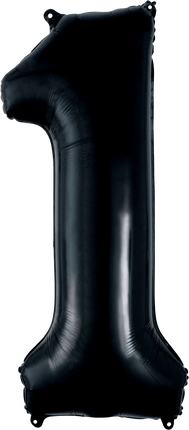 Anagram - 34" Number '1' Mylar Balloon - Black Party Expo