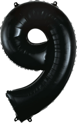 Anagram - 34" Number '9' Mylar Balloon - Black Party Expo