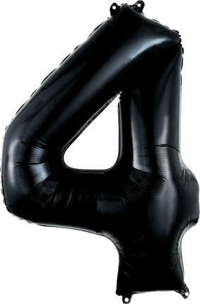 Anagram - 36" Number '4' Mylar Balloon - Black Party Expo