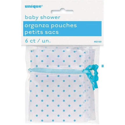 Baby Shower - Organza with Blue Dots (6ct) - Party Expo