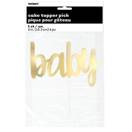 Baby Shower - Twinkle Star Gold Script Cake Topper - Party Expo