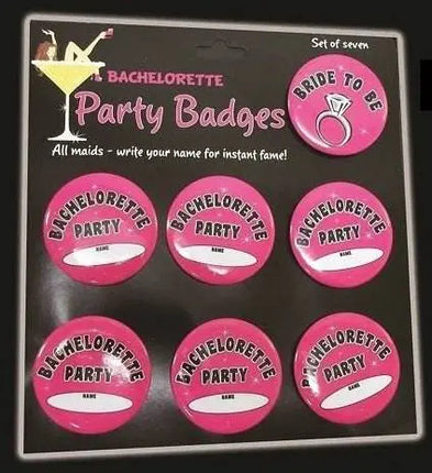 Bachelorette Badges Set of 7 - Party Expo