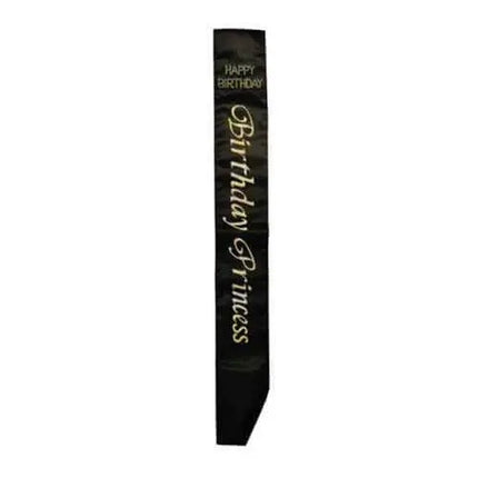 Bachelorette Princess Non-Flashing Black Sash - Party Expo