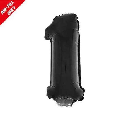 Balloon on Stick - 16" Black Number 1