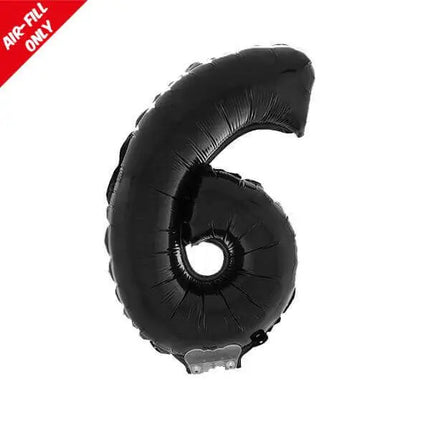 Balloon on Stick - 16" Black Number 6 Party Expo
