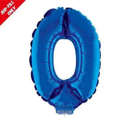 Balloon on Stick - 16" Blue Number 0 Party Expo