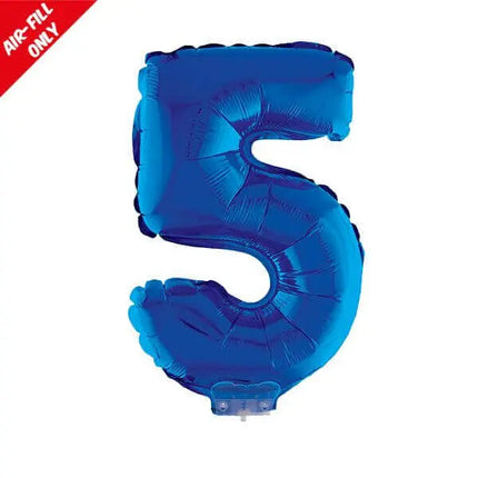 Balloon on Stick - 16" Blue Number 5 Party Expo
