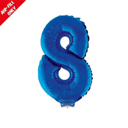 Balloon on Stick - 16" Blue Number 8 Party Expo