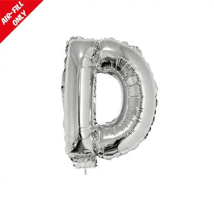 Balloon on Stick - 16" Silver Letter D Party Expo