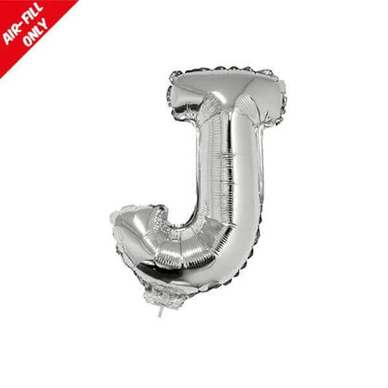 Balloon on Stick - 16" Silver Letter J Party Expo