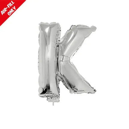 Balloon on Stick - 16" Silver Letter K Party Expo