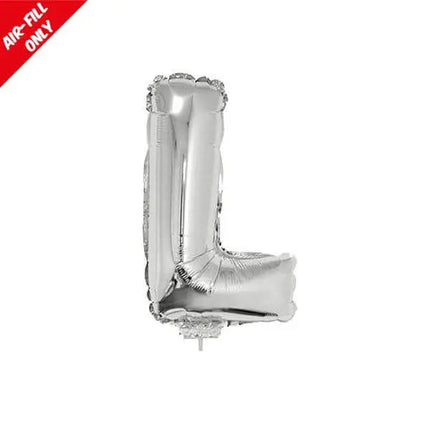 Balloon on Stick - 16" Silver Letter L Party Expo