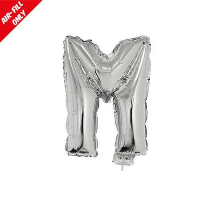 Balloon on Stick - 16" Silver Letter M Party Expo
