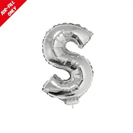 Balloon on Stick - 16" Silver Letter S Party Expo