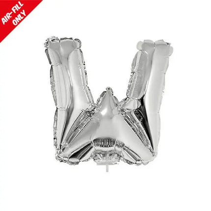Balloon on Stick - 16" Silver Letter W Party Expo